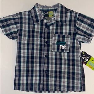 Kids Plaid Shirt - Black and White 3T NWT